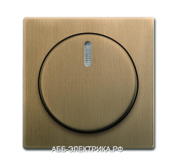 Диммер поворотно-нажимной 1000Вт для ламп накаливания, цвет Античная латунь, ABB Solo/Future